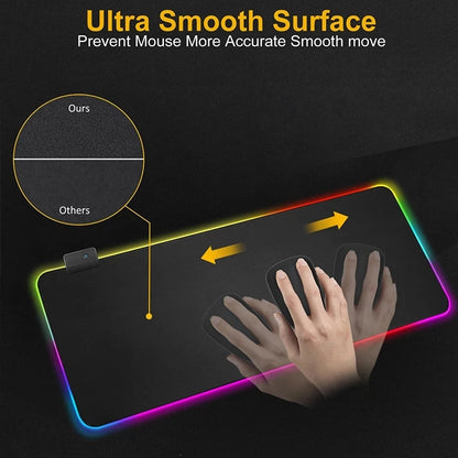 RGB Extended Gaming Mouse Pad – Waterproof, Anti‑Slip, LED Backlit Desk Mat