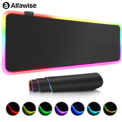 RGB Extended Gaming Mouse Pad – Waterproof, Anti‑Slip, LED Backlit Desk Mat