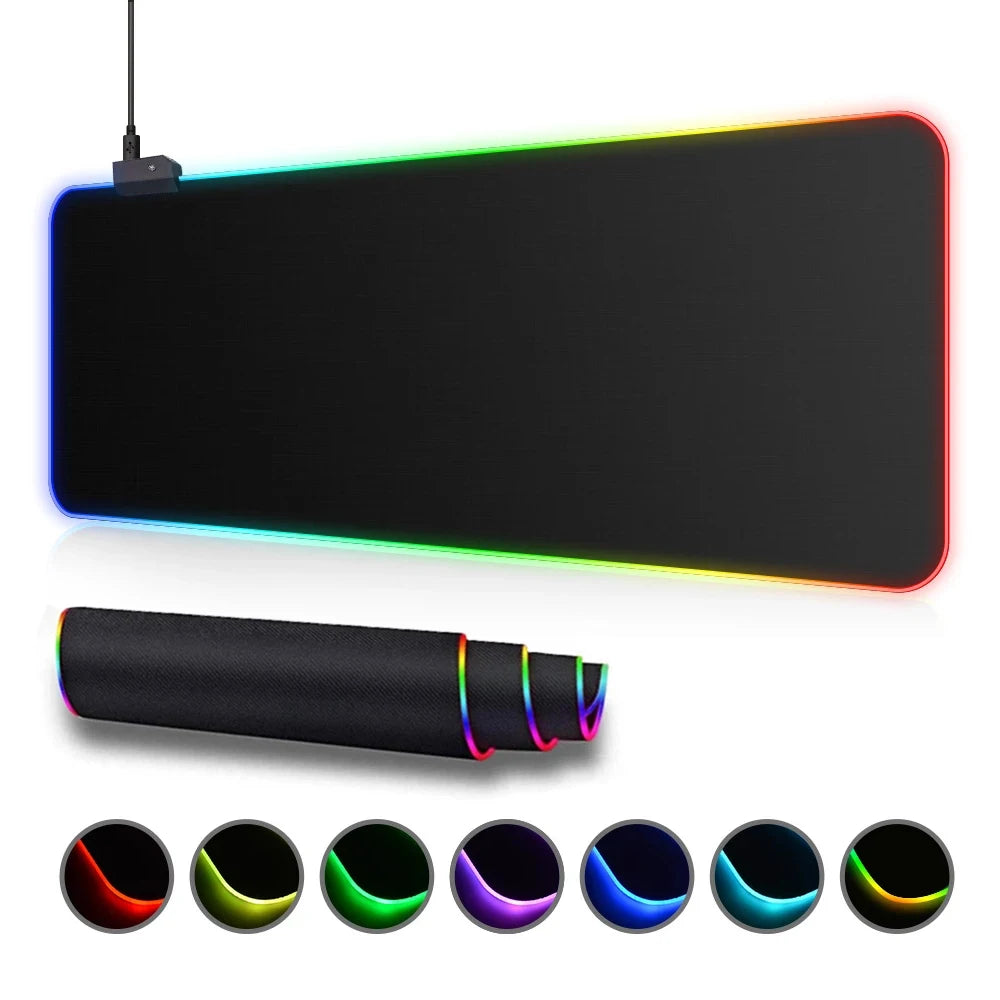 RGB Extended Gaming Mouse Pad – Waterproof, Anti‑Slip, LED Backlit Desk Mat