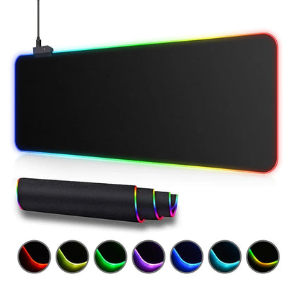 RGB Extended Gaming Mouse Pad – Waterproof, Anti‑Slip, LED Backlit Desk Mat