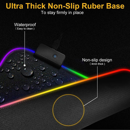 RGB Extended Gaming Mouse Pad – Waterproof, Anti‑Slip, LED Backlit Desk Mat
